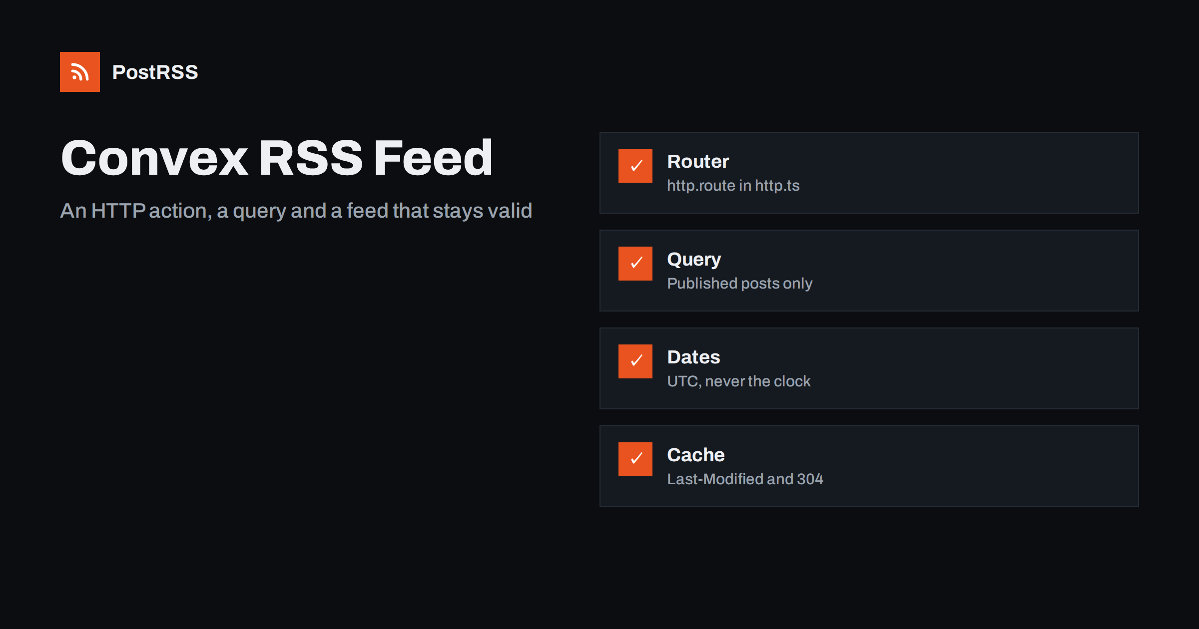 Convex RSS Feed: An HTTP Action, Dates and Caching