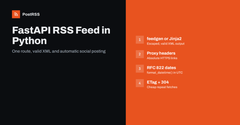 FastAPI RSS Feed in Python: Build It and Auto-Post Items