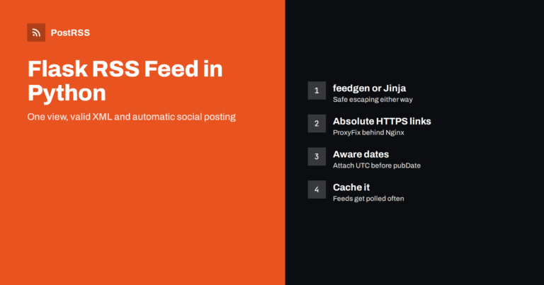 Flask RSS Feed in Python: Generate It and Auto-Post Items