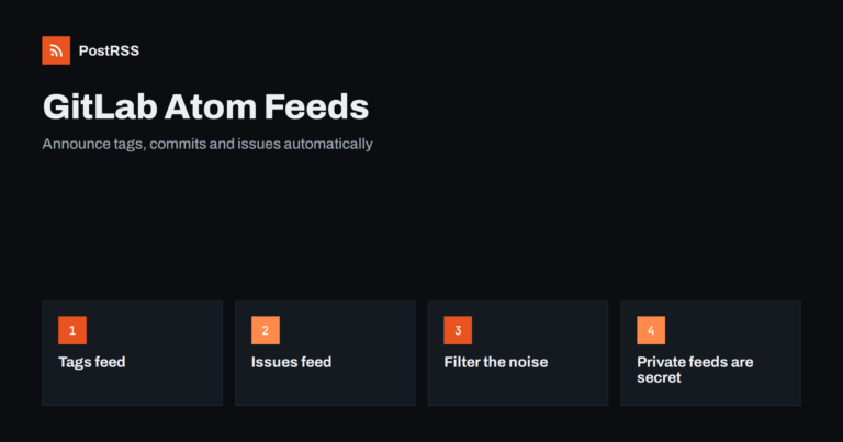 GitLab Atom Feeds: Auto-Post Tags, Commits and Issues