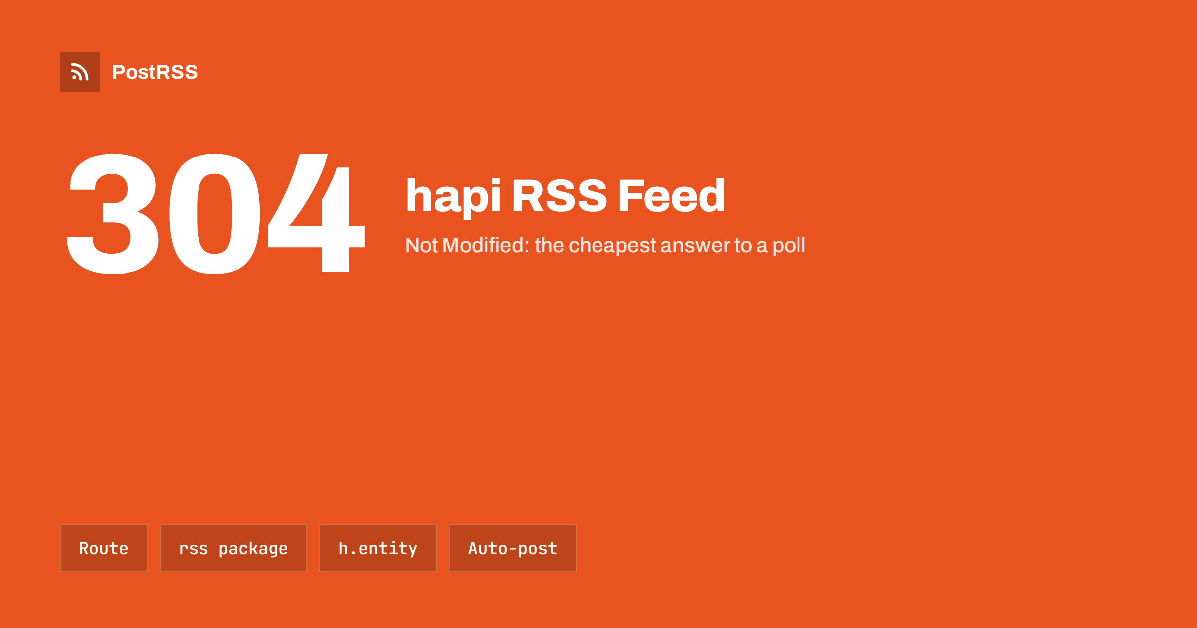 hapi RSS Feed: Route, the rss Package and Auto-Post