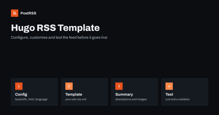 Hugo RSS Template: Customise the Feed and Auto-Post It