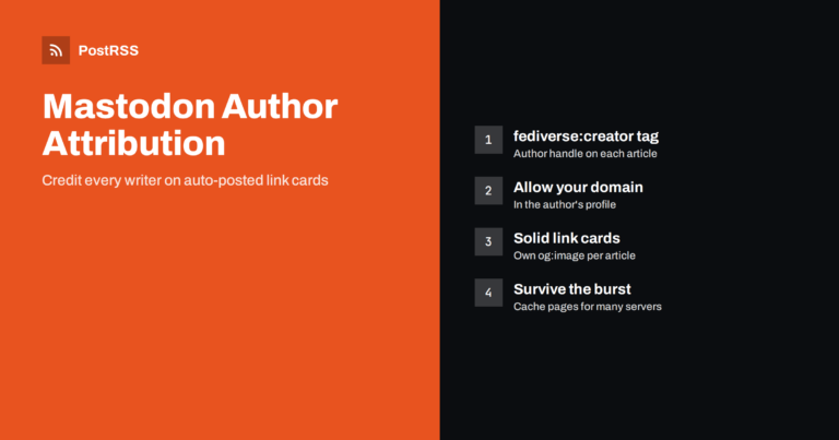 Mastodon Author Attribution for Auto-Posted Articles
