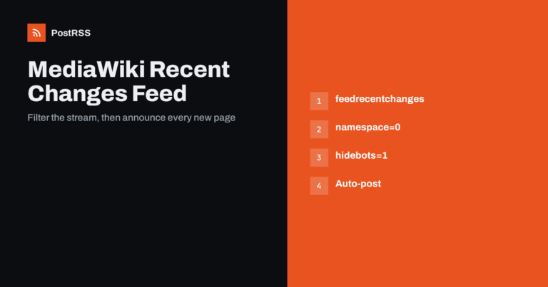 MediaWiki Recent Changes Feed: Auto-Post New Wiki Pages