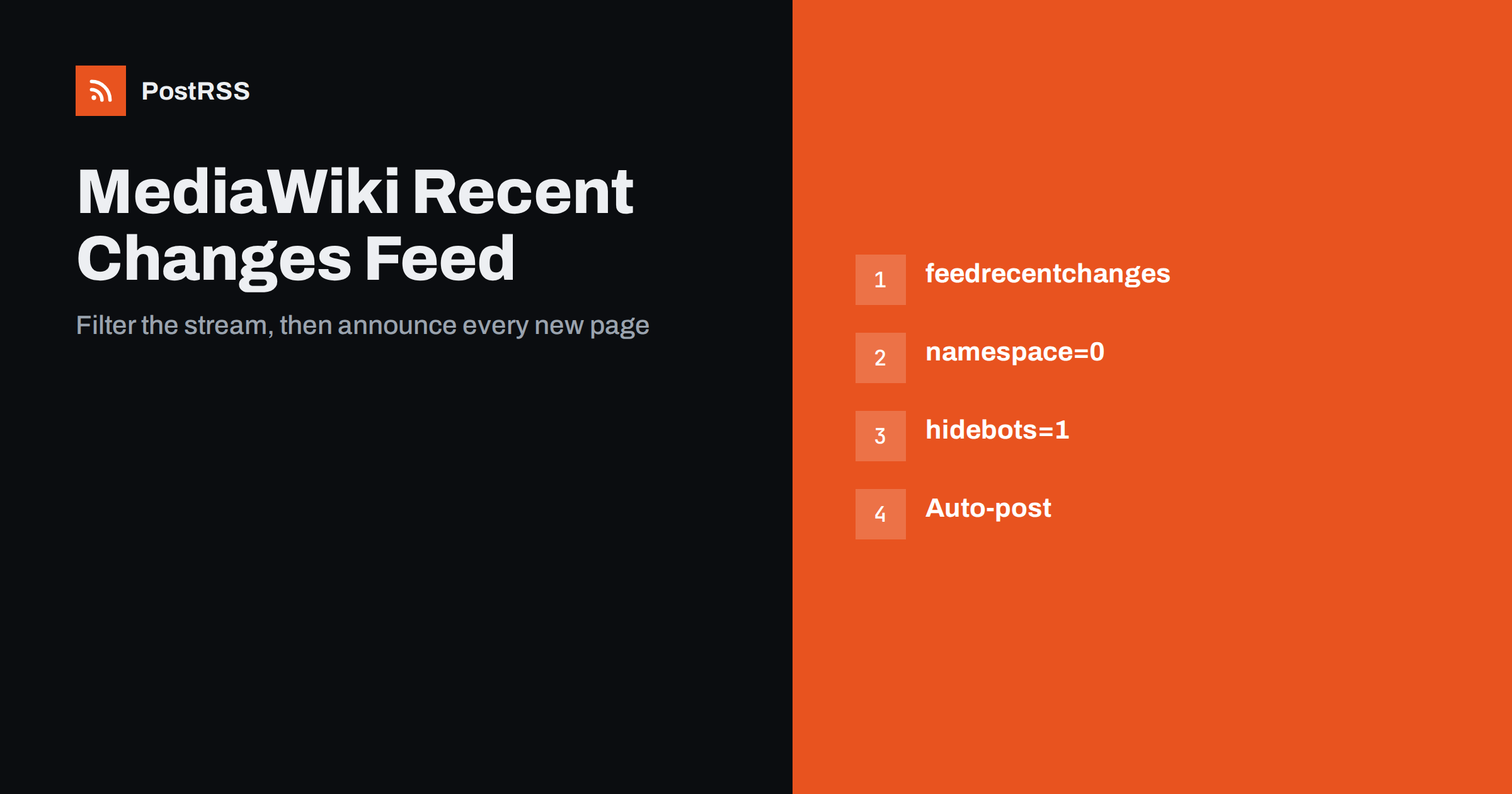 MediaWiki Recent Changes Feed: Auto-Post New Wiki Pages