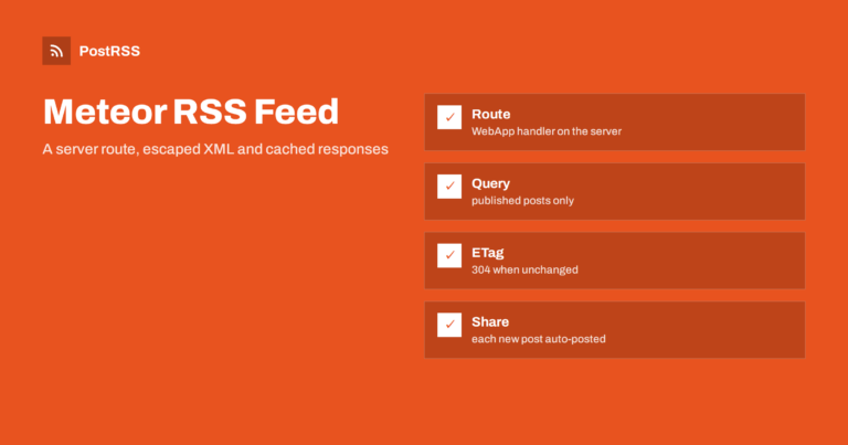 Meteor RSS Feed: A WebApp Route, Dates and ETag Caching