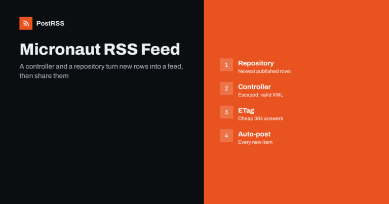 Micronaut RSS Feed: Build It With Micronaut Data and Auto-Post