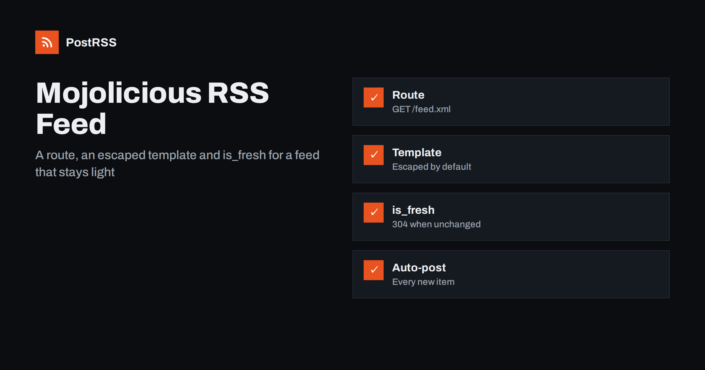 Mojolicious RSS Feed in Perl: Template, ETag and Auto-Post