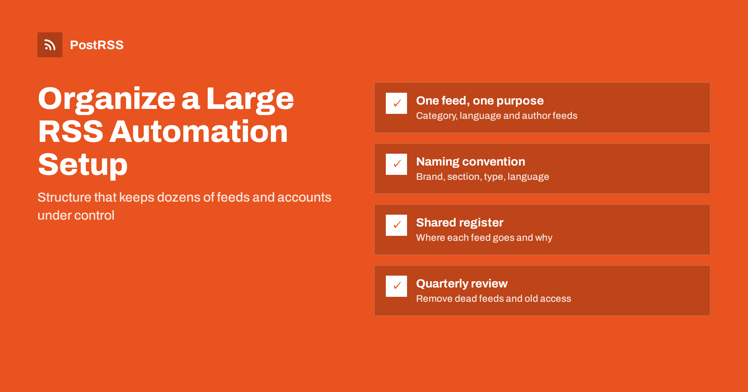 How to Organize a Large RSS Automation Setup With Many Feeds