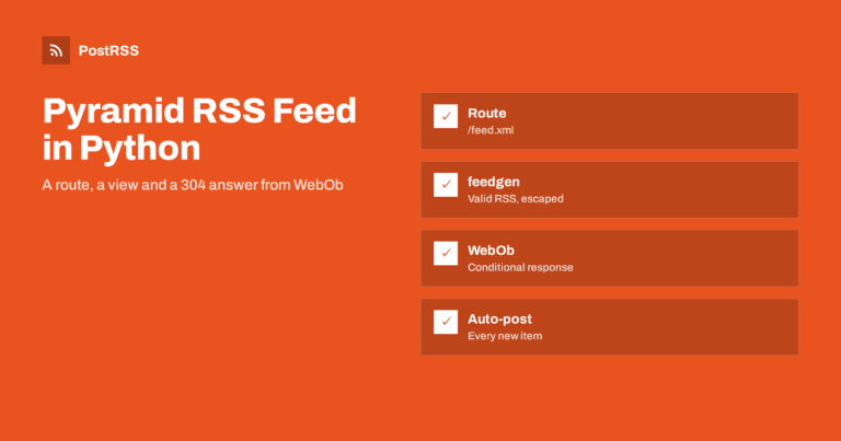 Pyramid RSS Feed: Views, WebOb Responses and Cache Headers