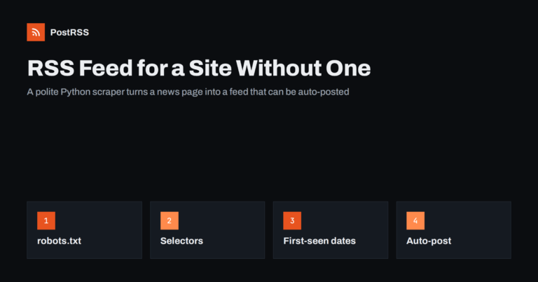 Create an RSS Feed for a Website Without One (Python)