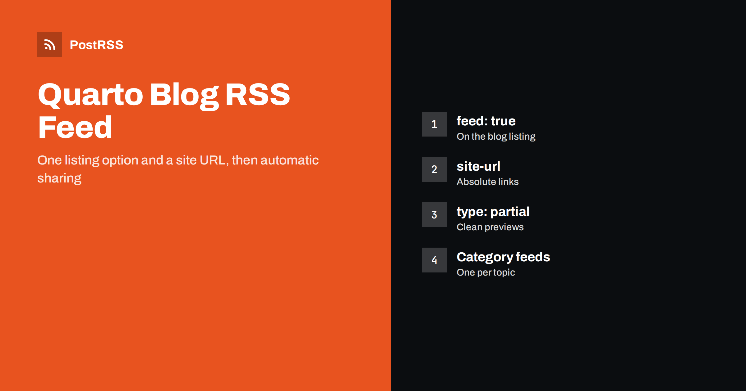 Quarto Blog RSS Feed: Enable Listing Feeds and Auto-Post