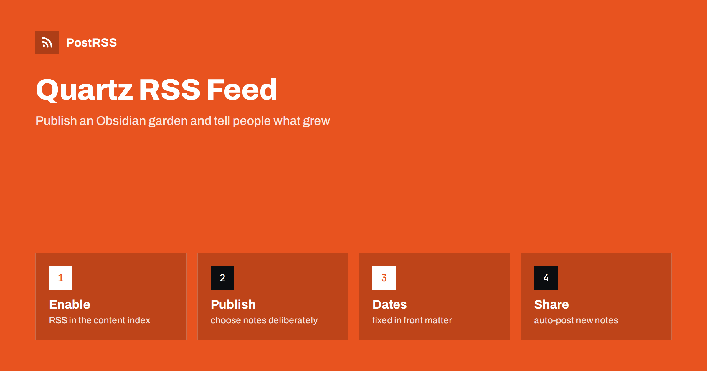 Quartz RSS Feed: Publish an Obsidian Garden to Social