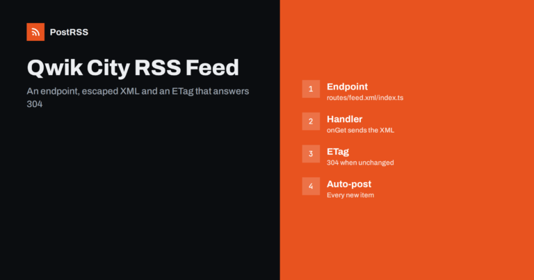 Qwik City RSS Feed: Endpoint, Dates and ETag Caching