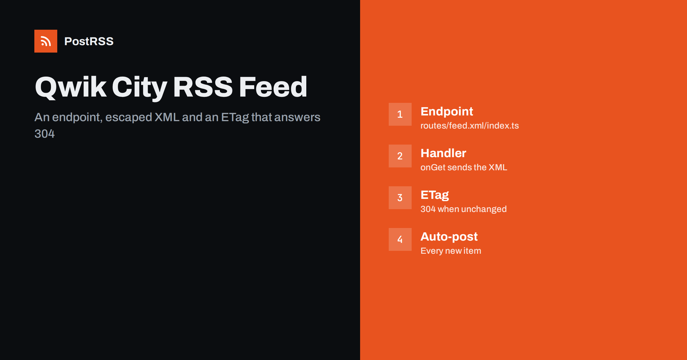 Qwik City RSS Feed: Endpoint, Dates and ETag Caching
