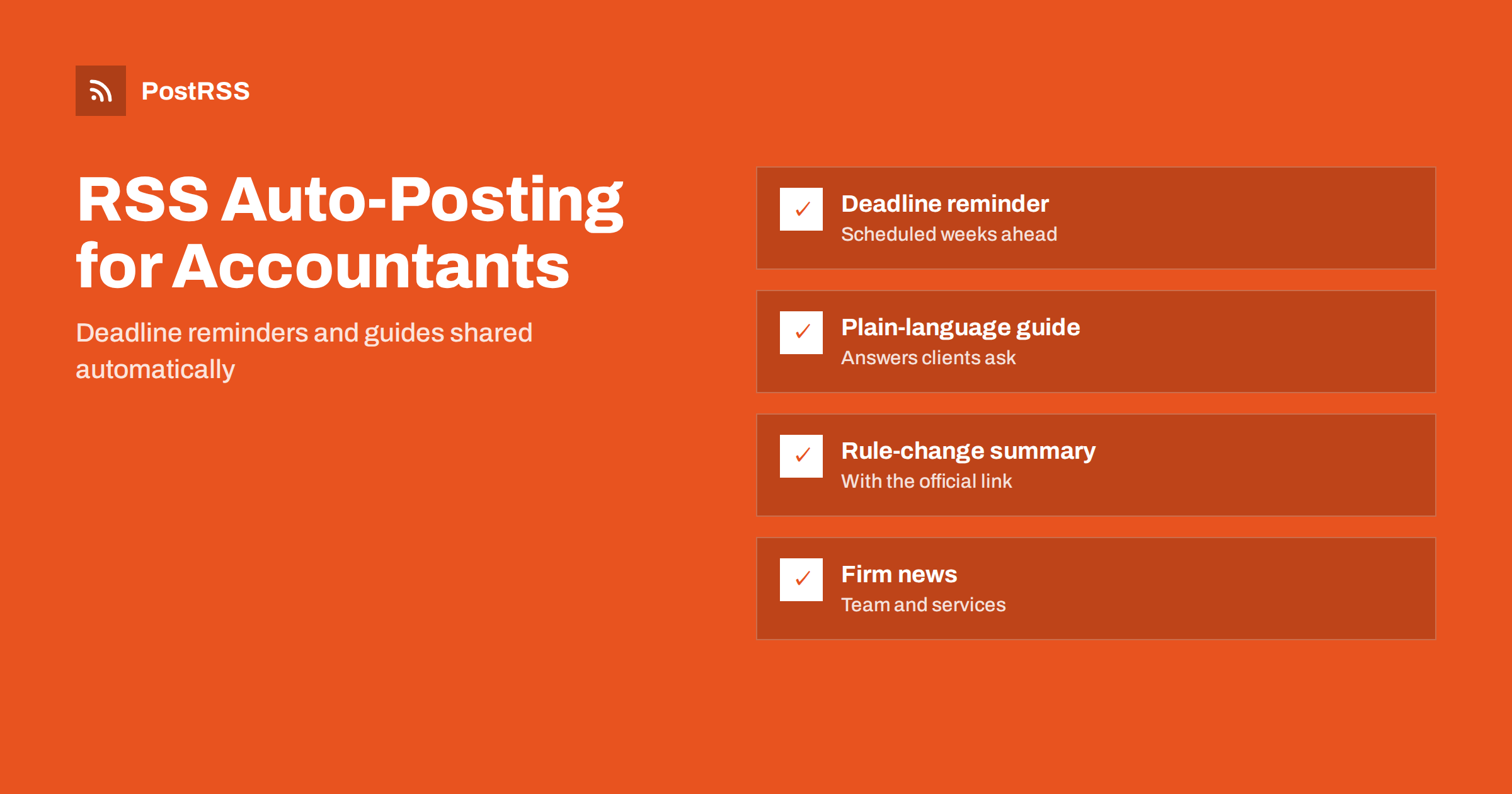 RSS Auto-Posting for Accountants, Bookkeepers and Tax Preparers