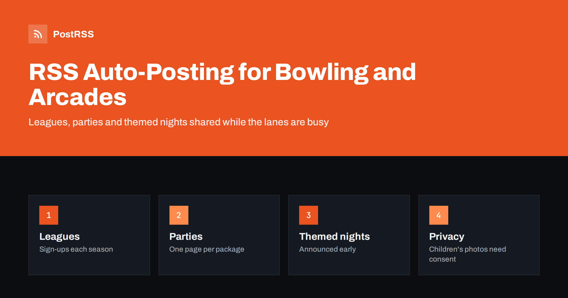 RSS Auto-Posting for Bowling Alleys and Arcades