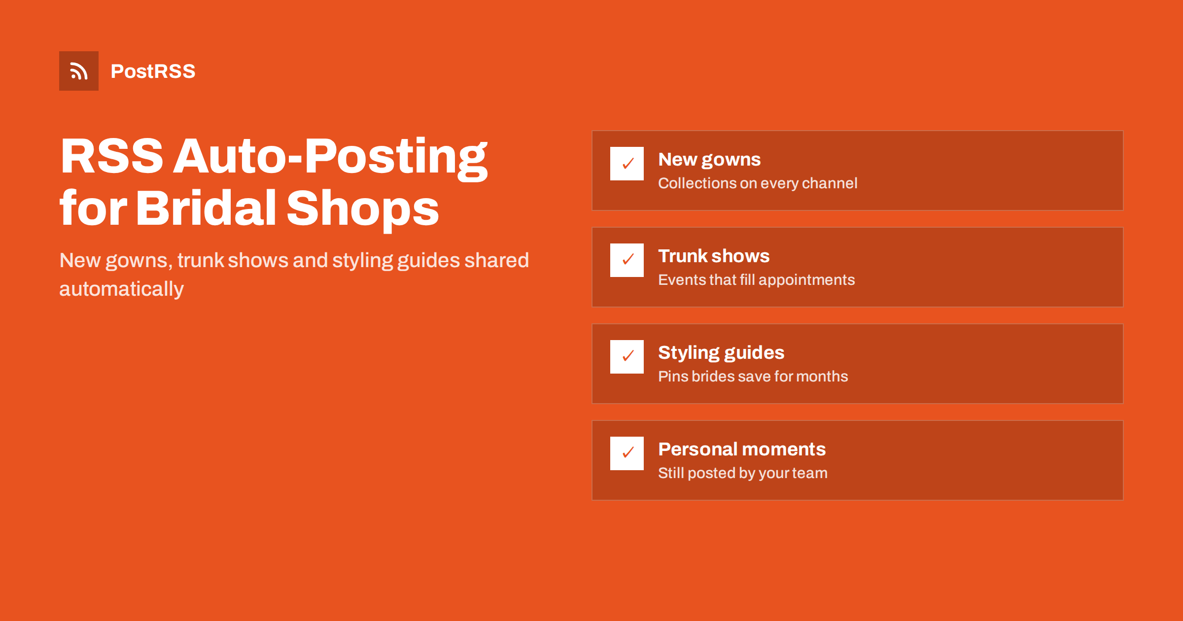 RSS Auto-Posting for Bridal Shops and Formalwear Stores