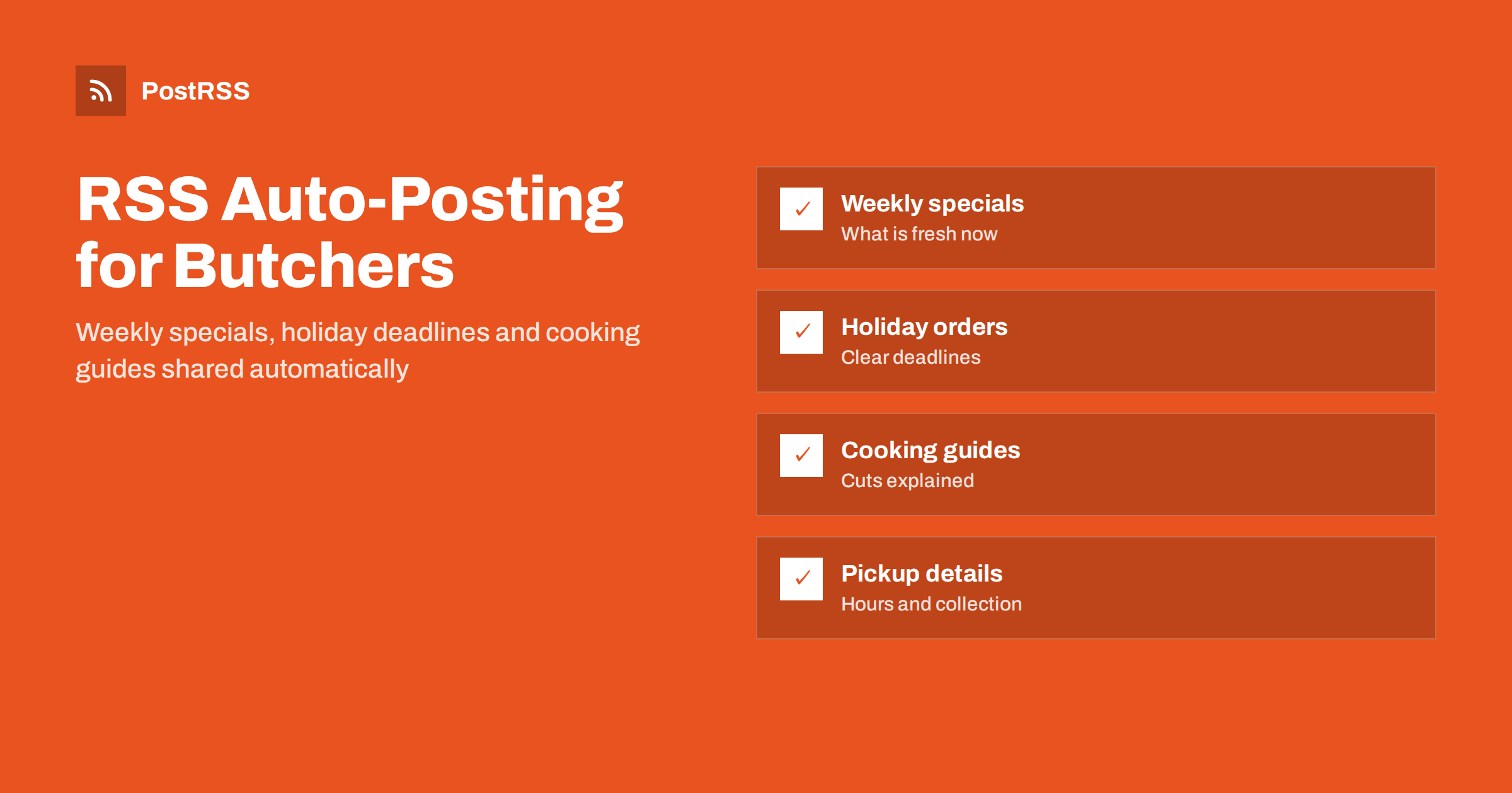 RSS Auto-Posting for Butchers and Specialty Meat Shops