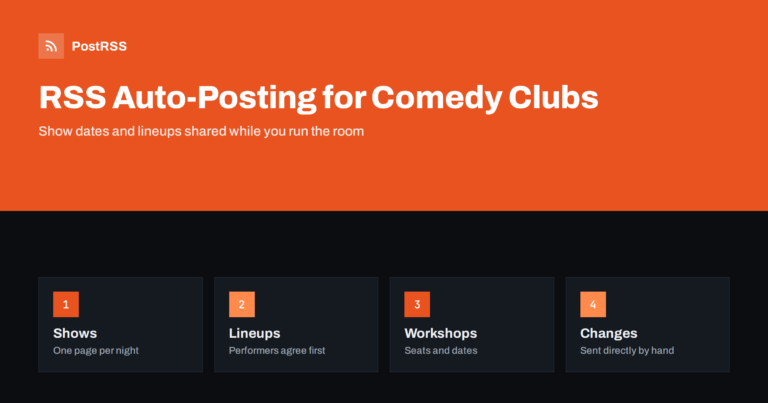 RSS Auto-Posting for Comedy Clubs and Improv Theatres