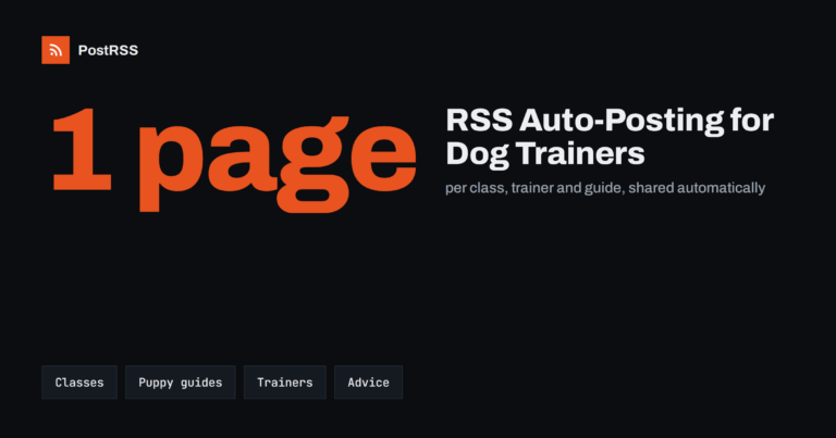 RSS Auto-Posting for Dog Trainers and Obedience Schools