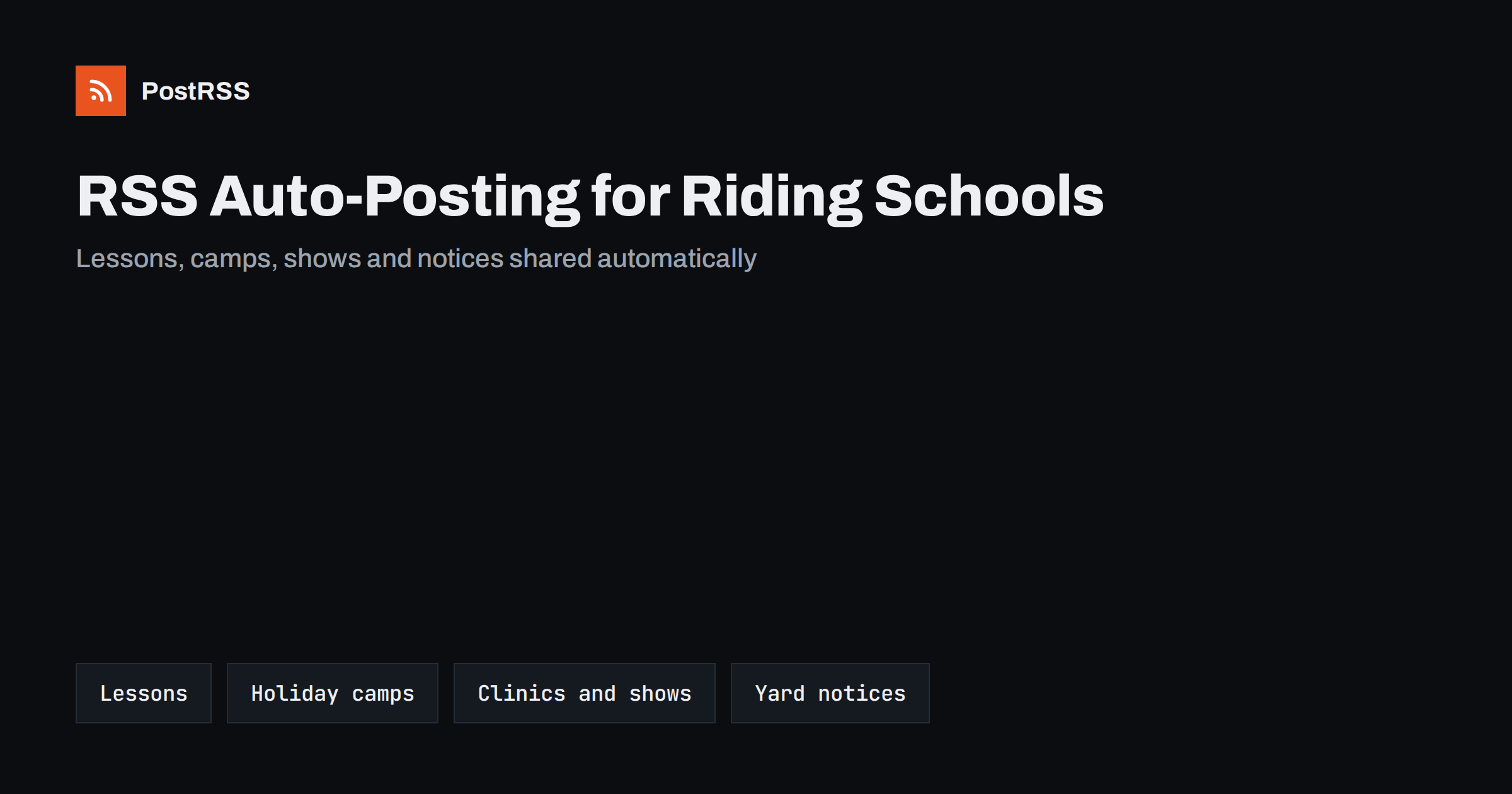 RSS Auto-Posting for Equestrian Centers and Riding Schools