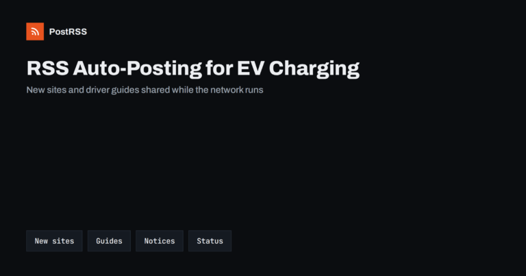 RSS Auto-Posting for EV Charging Networks and Operators