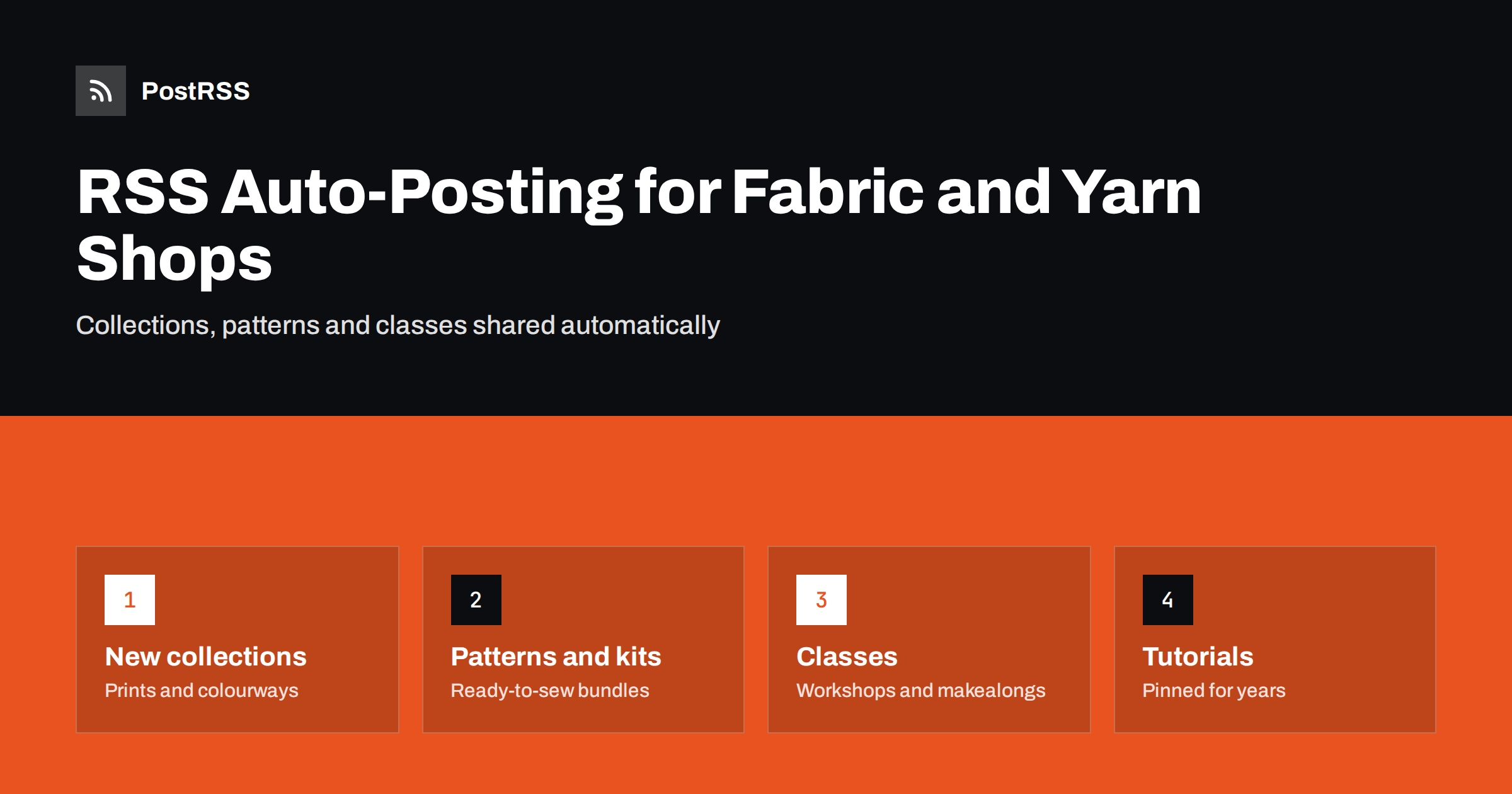RSS Auto-Posting for Fabric, Yarn and Quilting Shops