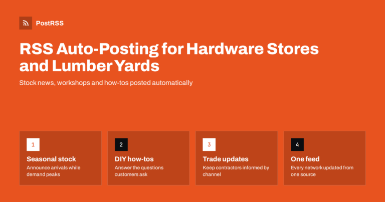 RSS Auto-Posting for Hardware Stores and Lumber Yards