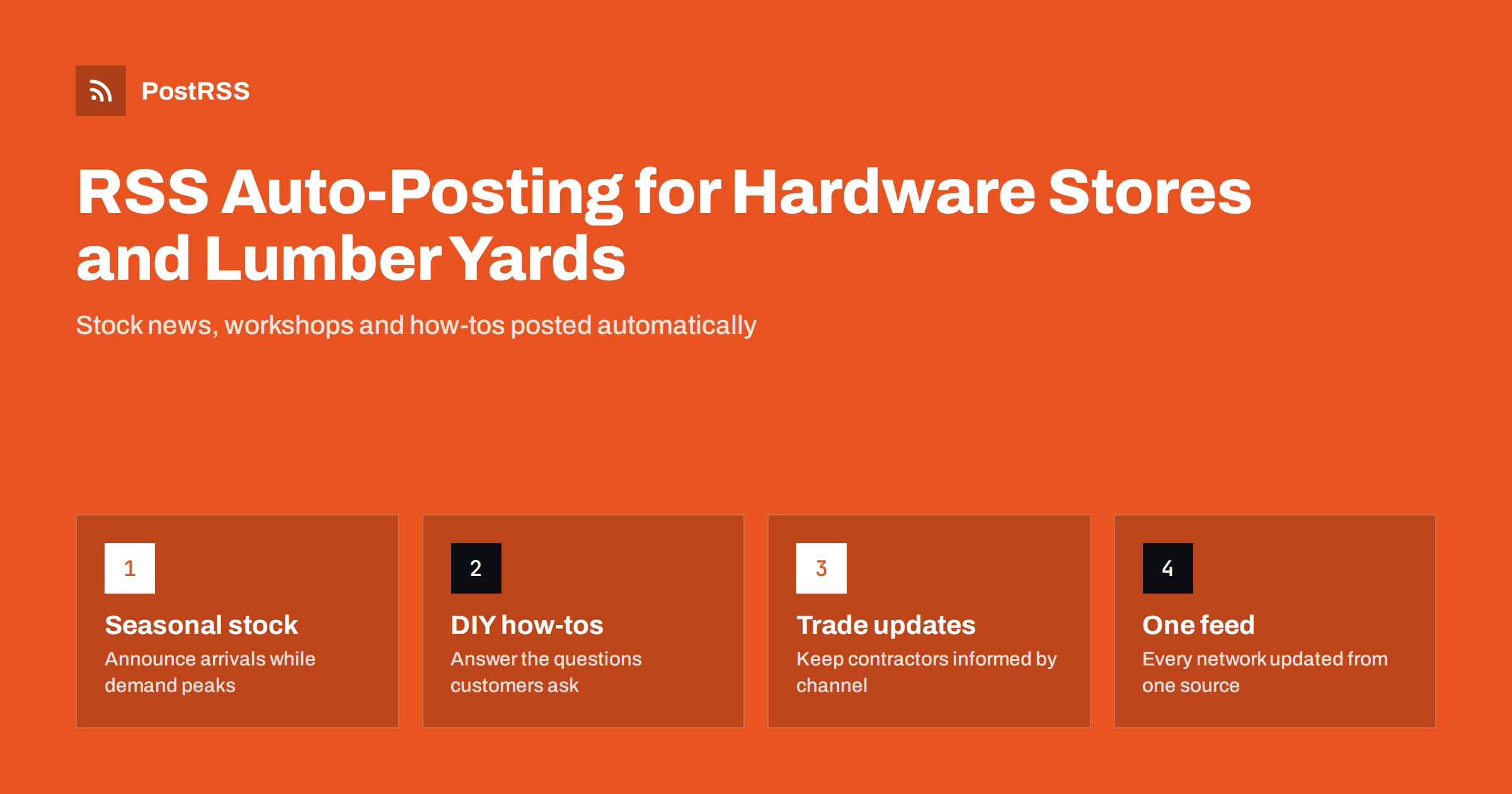 RSS Auto-Posting for Hardware Stores and Lumber Yards