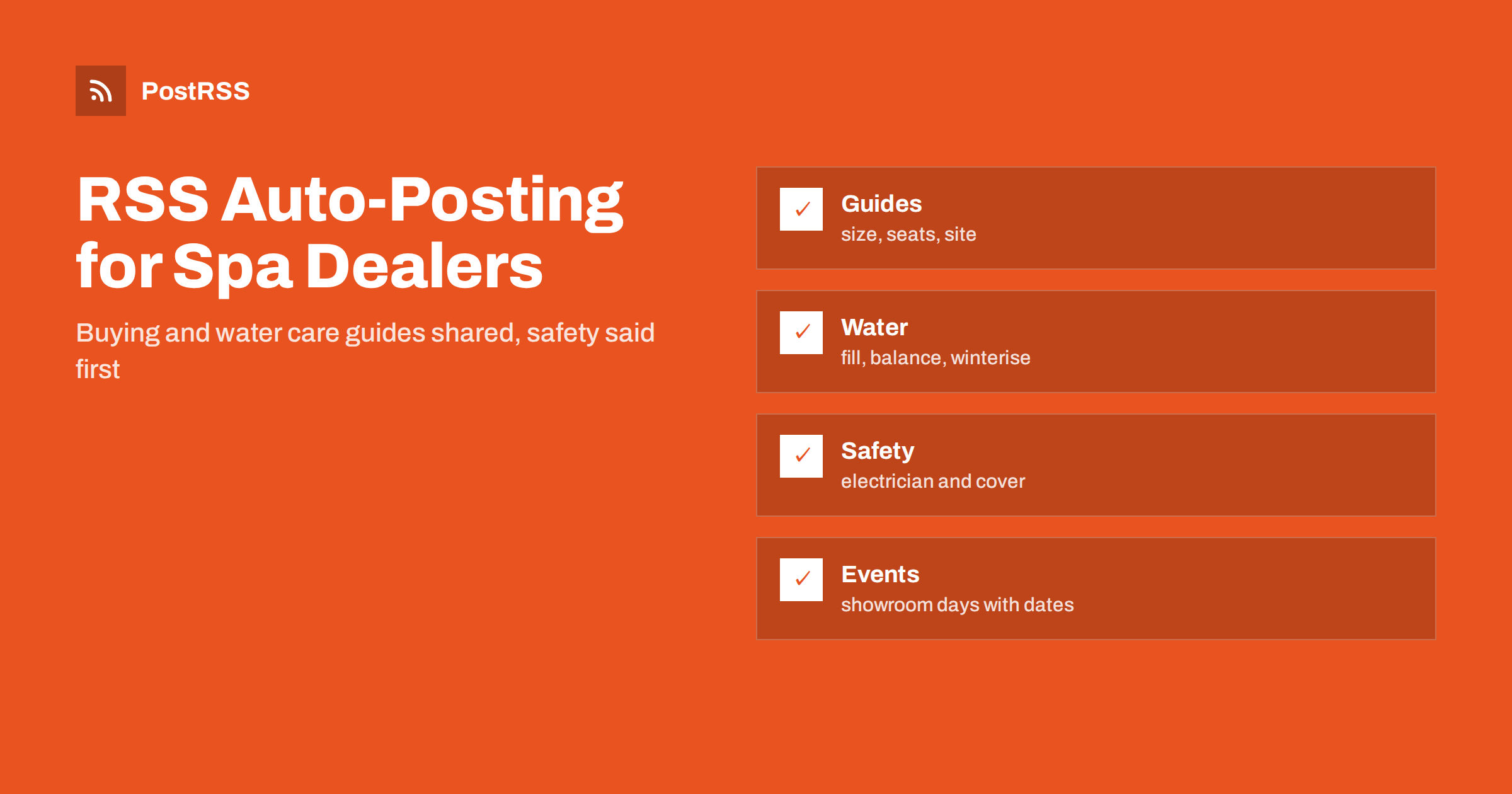 RSS Auto-Posting for Hot Tub, Spa and Sauna Shops