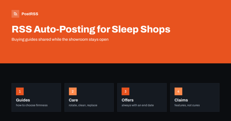 RSS Auto-Posting for Mattress Stores and Sleep Shops
