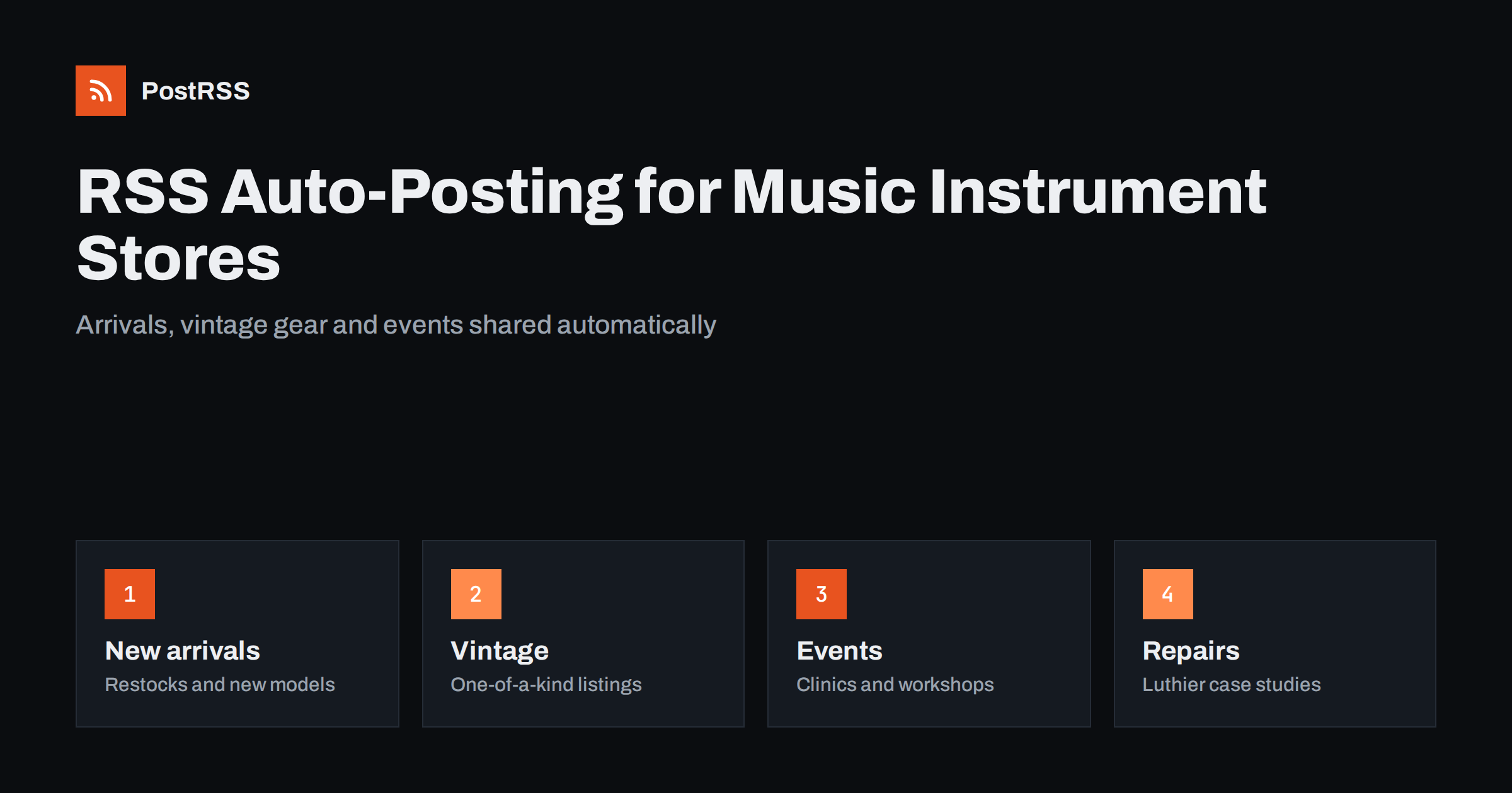 RSS Auto-Posting for Music Instrument Stores and Luthiers