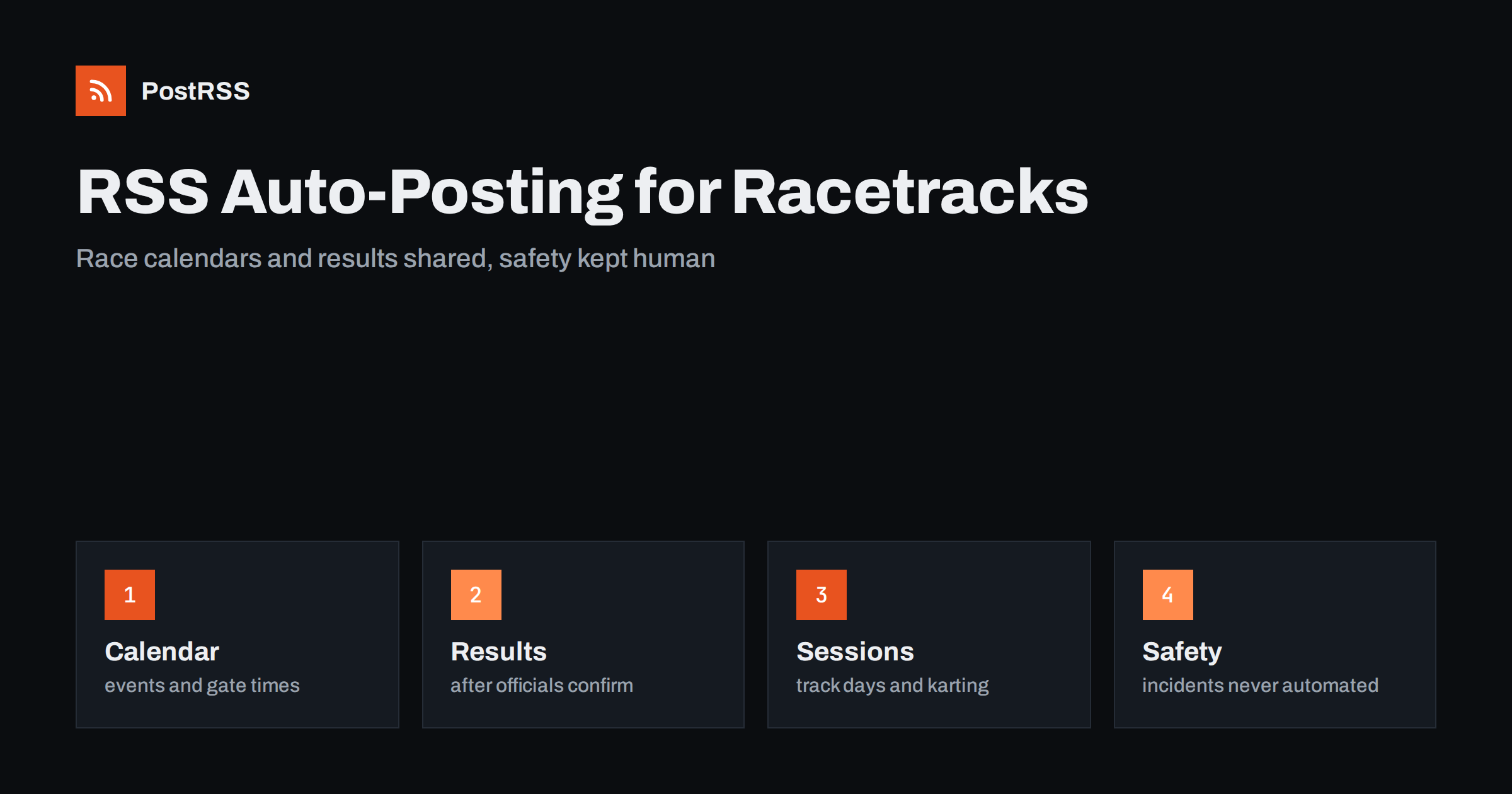 RSS Auto-Posting for Racetracks, Speedways and Karting Centers