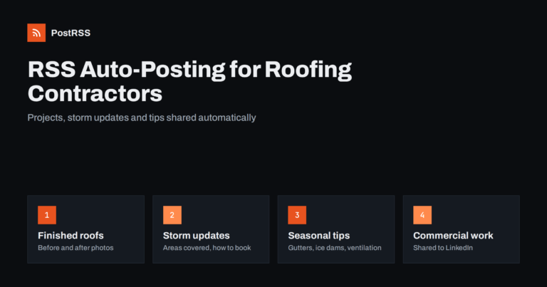 RSS Auto-Posting for Roofing Contractors and Exterior Companies