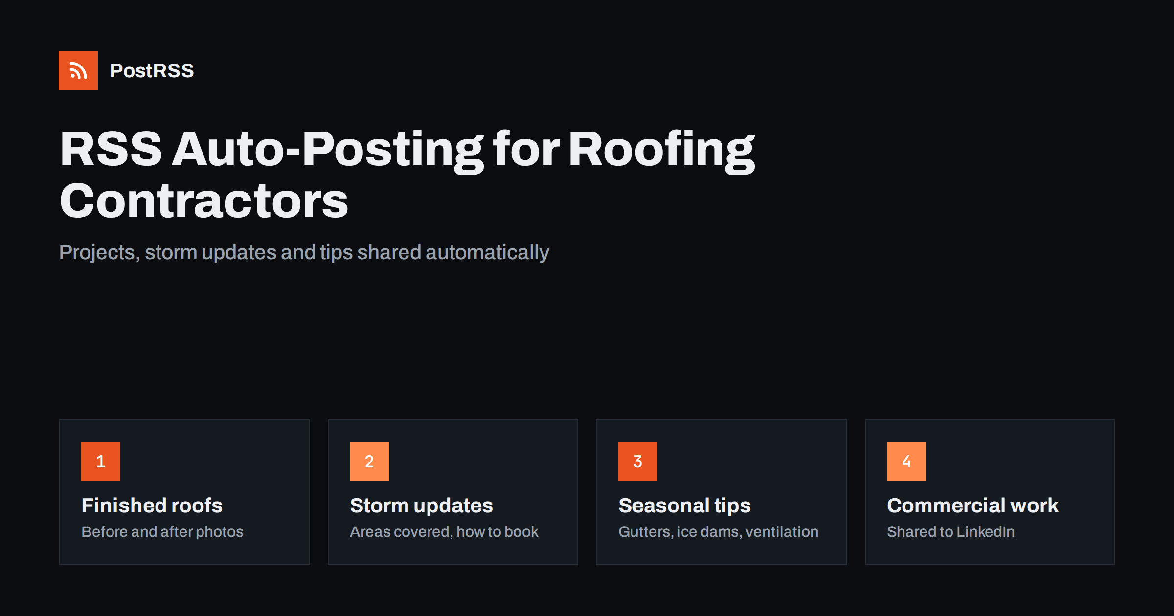 RSS Auto-Posting for Roofing Contractors and Exterior Companies