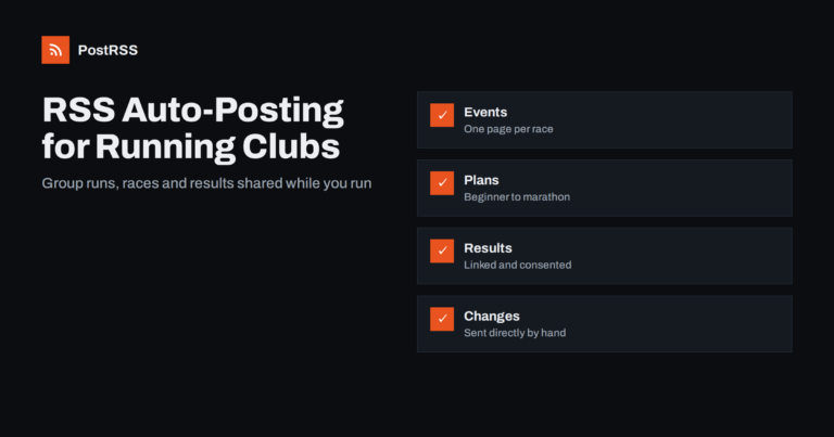 RSS Auto-Posting for Running Clubs and Race Organisers