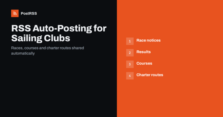 RSS Auto-Posting for Sailing Clubs and Yacht Charter Companies