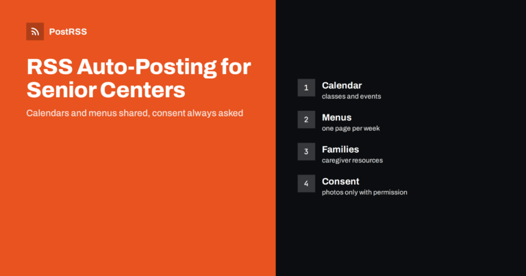 RSS Auto-Posting for Senior Centers and Adult Day Programs