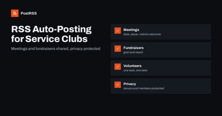 RSS Auto-Posting for Service Clubs and Fraternal Organizations