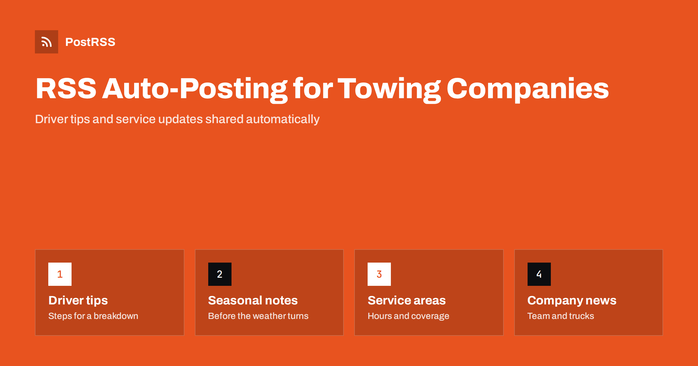 RSS Auto-Posting for Towing and Roadside Assistance Companies
