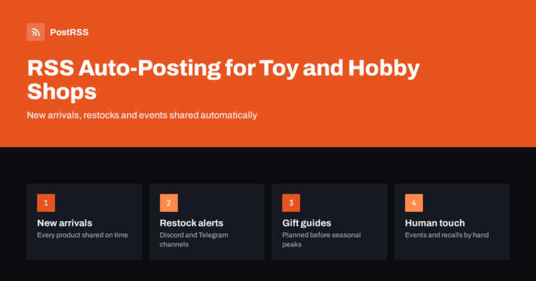 RSS Auto-Posting for Toy Stores and Hobby Shops
