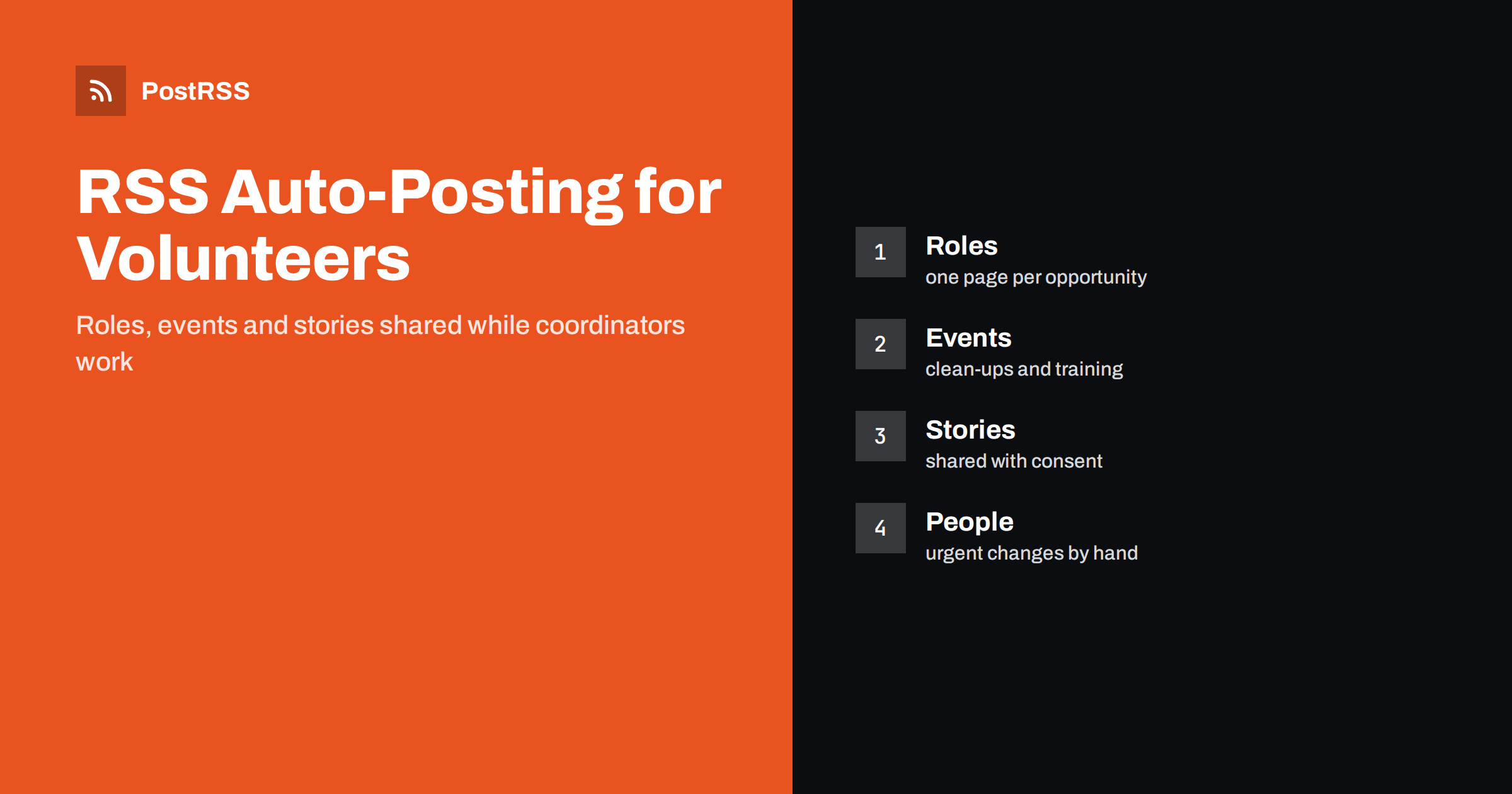RSS Auto-Posting for Volunteer Centres and Programmes