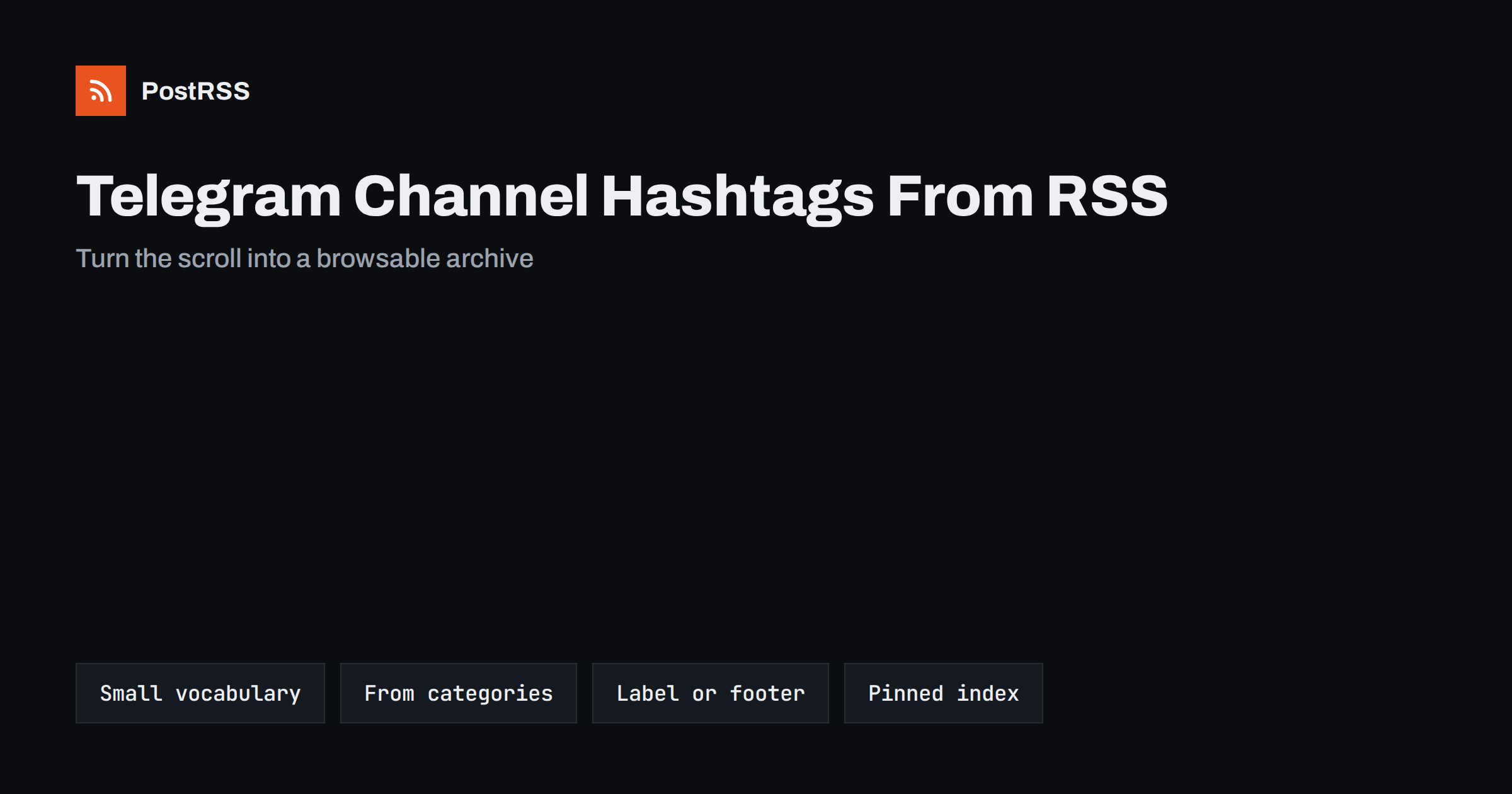 Telegram Channel Hashtags From RSS Categories: Build Navigation