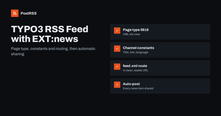 TYPO3 RSS Feed with the News Extension: Setup and Auto-Posting
