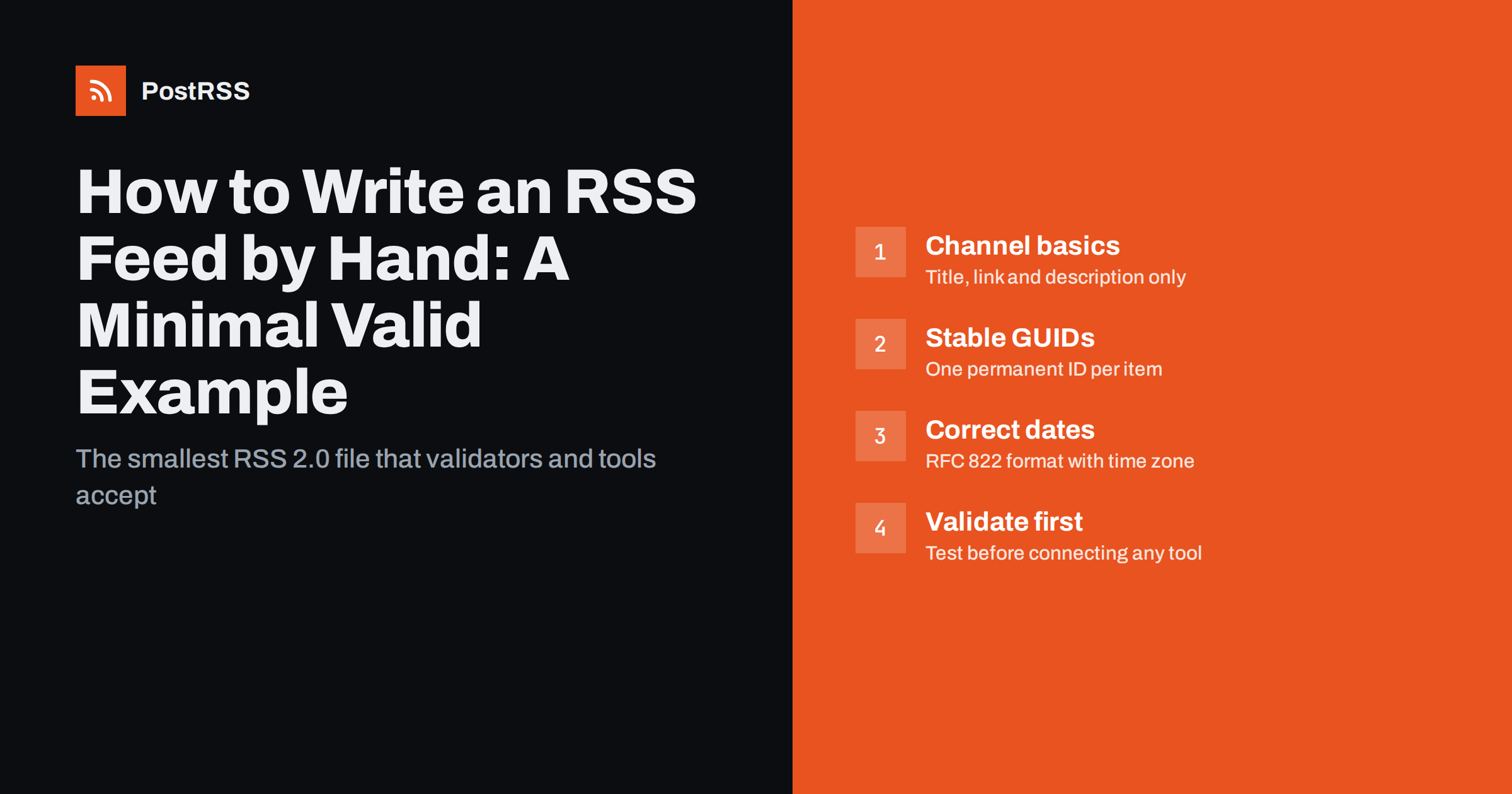 How to Write an RSS Feed by Hand: A Minimal Valid Example