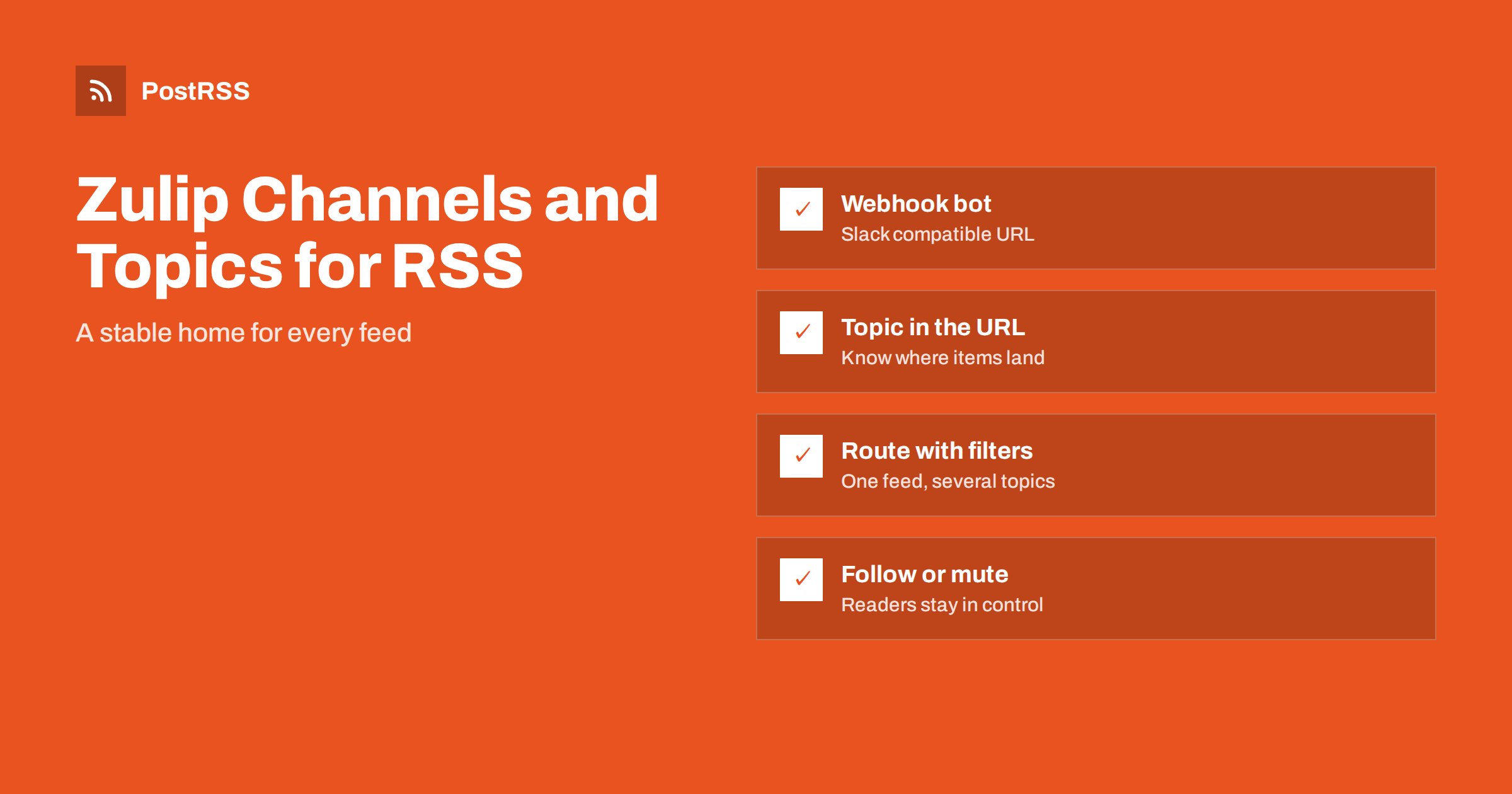 Zulip Channels and Topics for RSS Feed Notifications